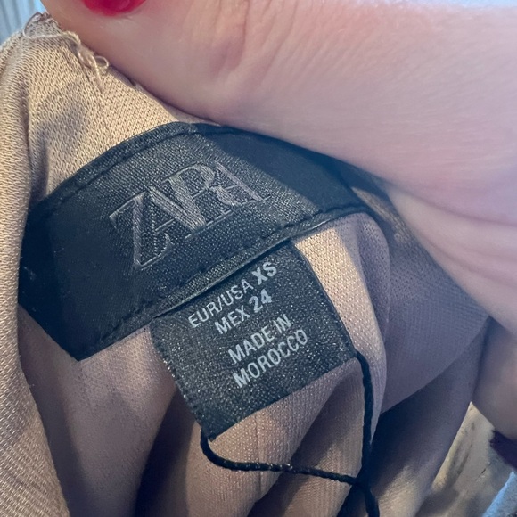 Zara Adjustable Stap Pinstripe Mini Dress in Light Cream - Picture 11 of 13